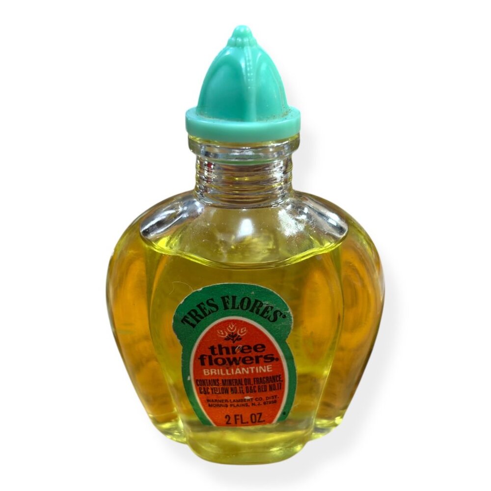 VTG 1930s THREE FLOWERS Brilliantine ART DECO Bottle Richard Hudnut Decor Prop